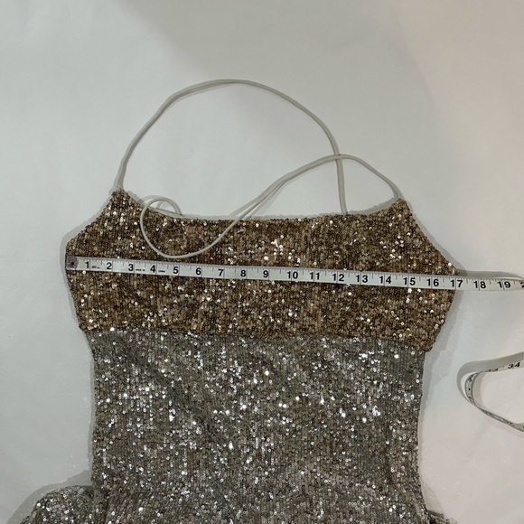 Sachin & Babi x Anthropologie Colorblocked Sequined Midi Dress 8 Petite - Picture 6 of 8